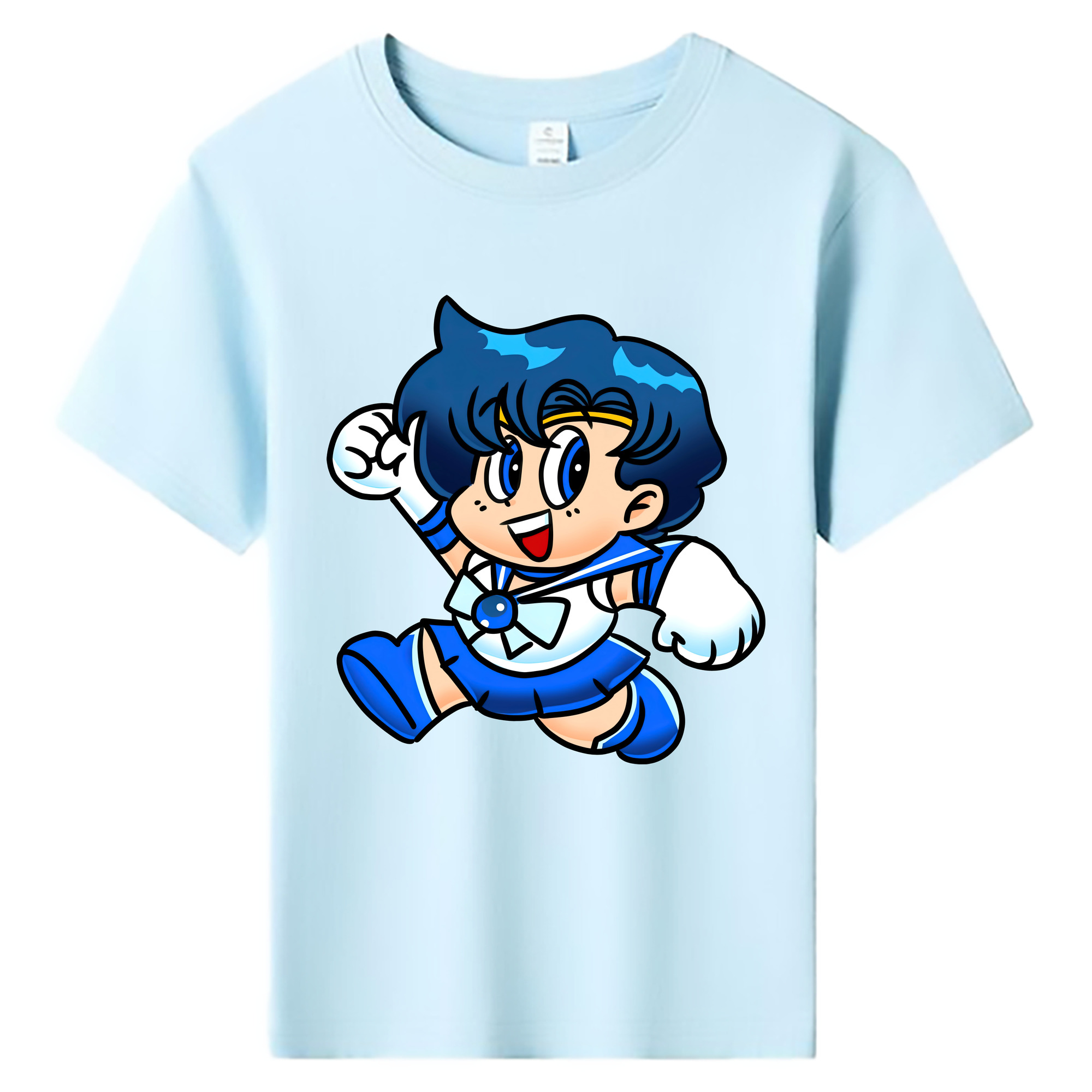 （画像用） 美少女戦士セーラームーン 水野 亜美 みずの あみ Sailor Moon Mizuno Ami 綿100％キッズTシャツ（フロントプリント）